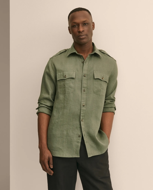 Linen Military Sport Shirt