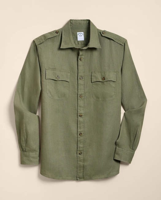 Linen Military Sport Shirt