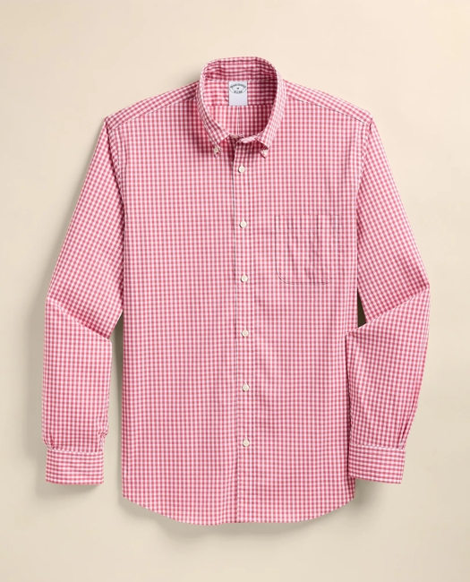 Performance Series Stretch Polo Button-Down Collar, Gingham Sport Shirt
