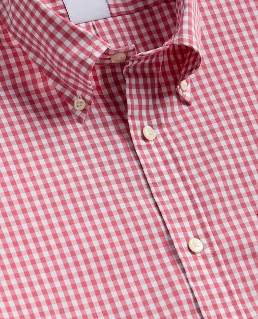 Performance Series Stretch Polo Button-Down Collar, Gingham Sport Shirt