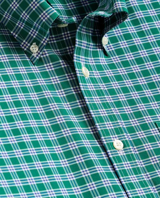 Stretch Non-Iron Broadcloth Button-Down Collar Short-Sleeve Sport Shirt