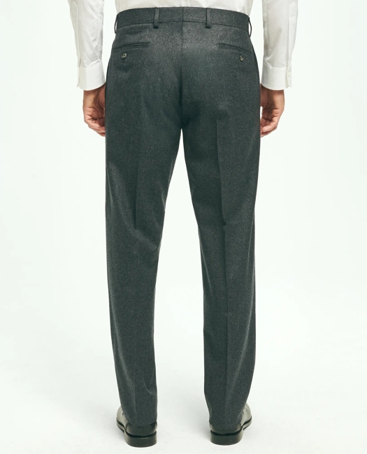 Traditional Fit Wool Flannel Dress Pants - Charcoal