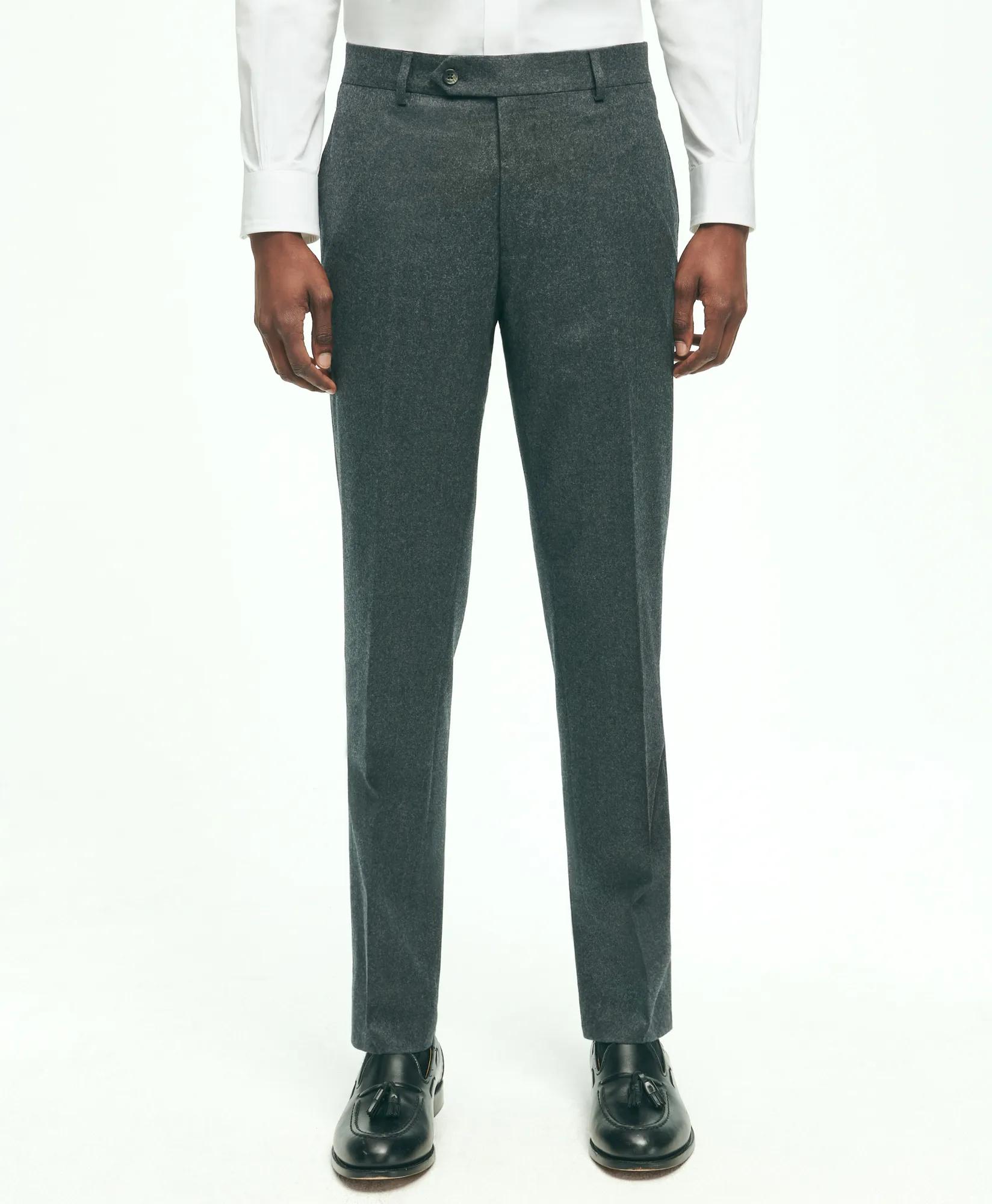 Slim Fit Wool Flannel Dress Pants