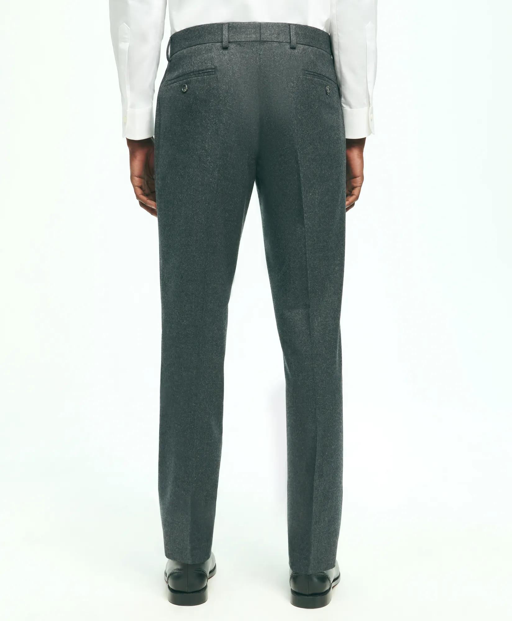 Slim Fit Wool Flannel Dress Pants