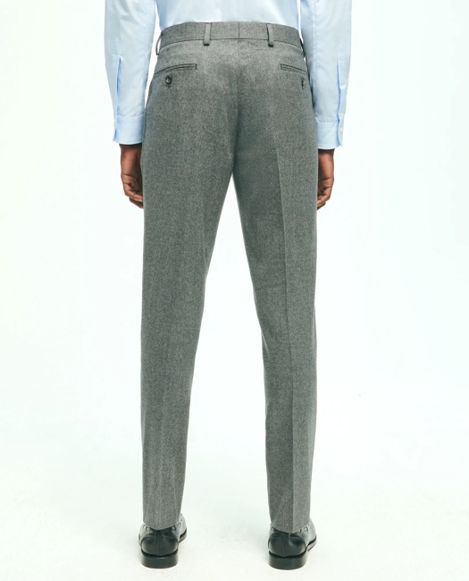 Slim Fit Wool Flannel Dress Pants - Grey