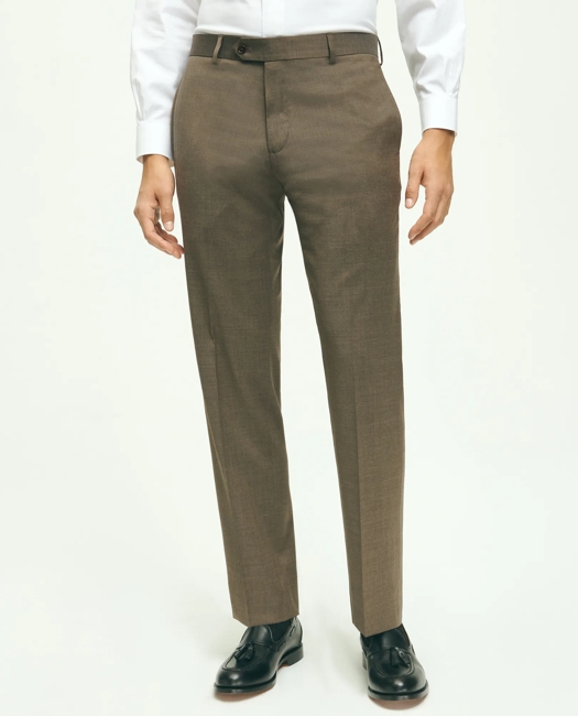 Traditional Fit Wool 1818 Dress Pants - Brown