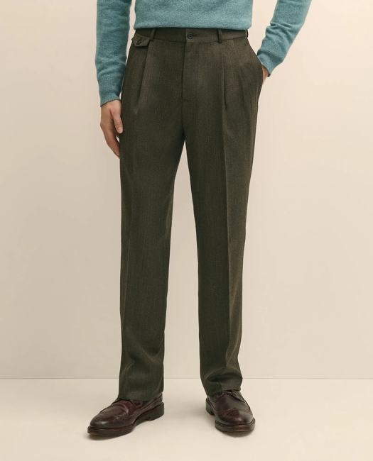 Classic Fit Wool Twill Dress Pants