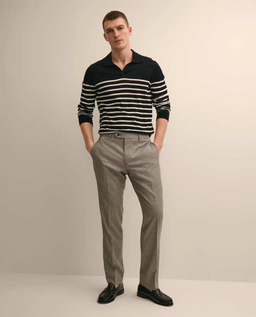 Classic Fit Wool Blend Plain Front 1818 Trousers