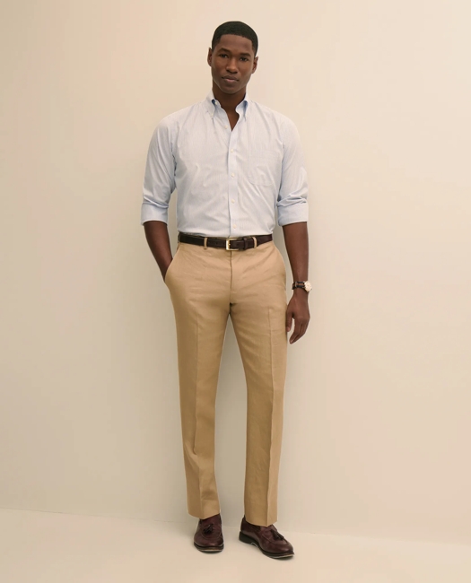 Classic Fit Linen 1818 Dress Pants - Khaki