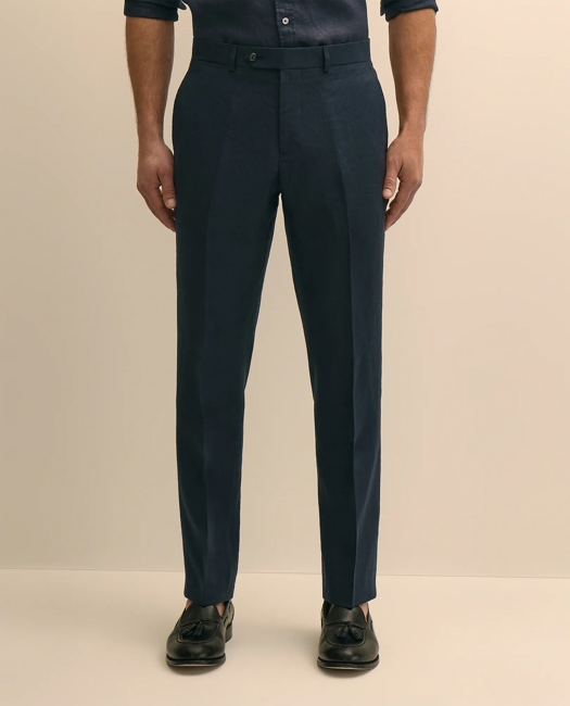 Classic Fit Linen 1818 Dress Pants - Navy