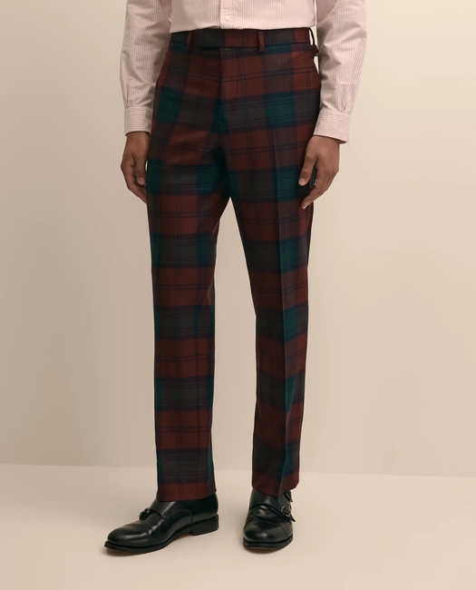 Classic Fit Wool Blend Tartan Dress Pants