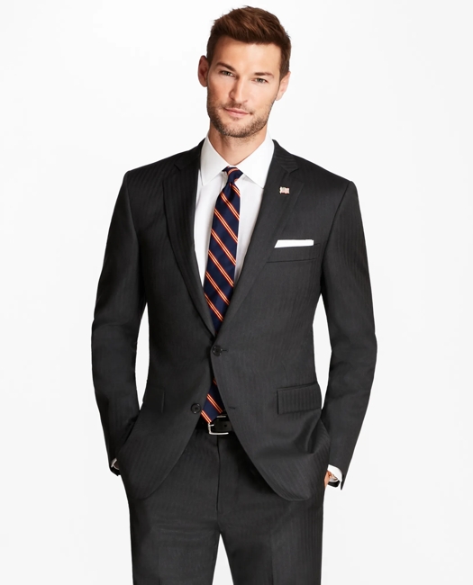 Classic Fit Grey Herringbone 1818 Suit
