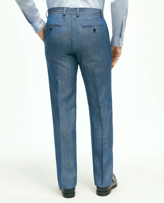 Regent Fit Wool Linen Herringbone Suit Pants
