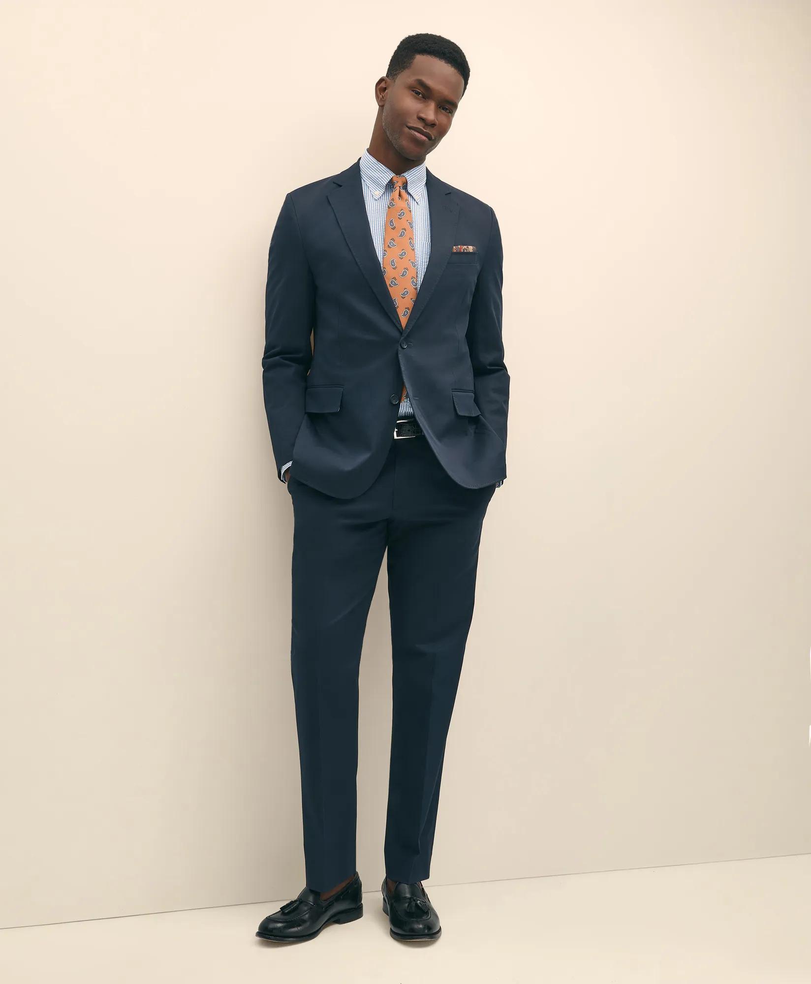 Classic Fit Stretch Cotton Suit Pants