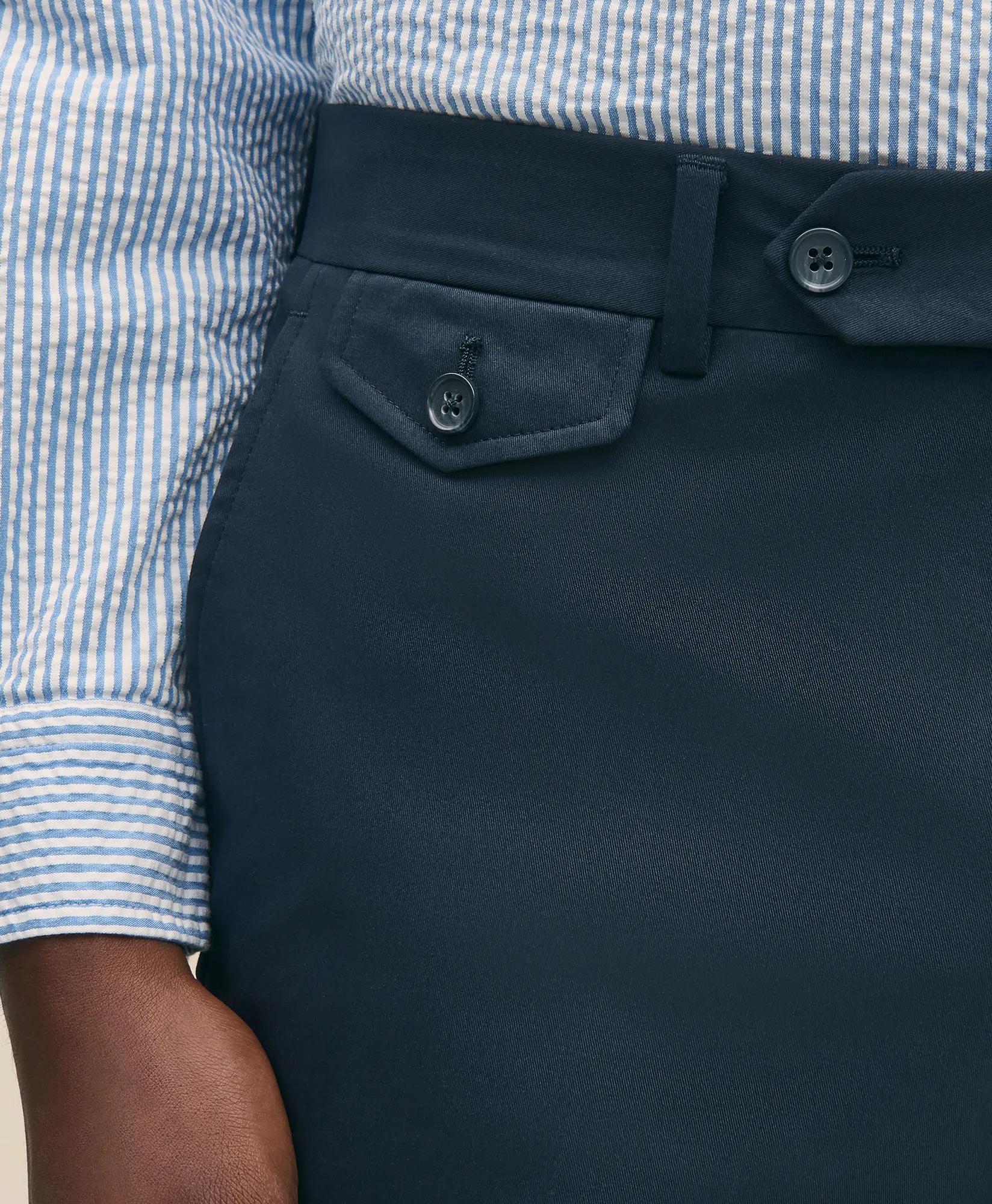 Classic Fit Stretch Cotton Suit Pants