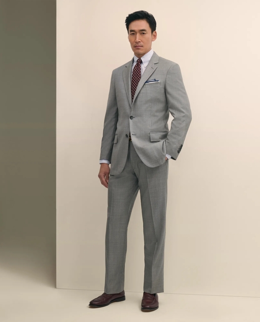 Traditional Fit Wool Sharkskin 1818 Suit