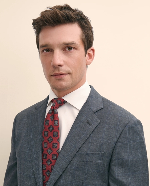 Slim Fit Wool Windowpane 1818 Suit