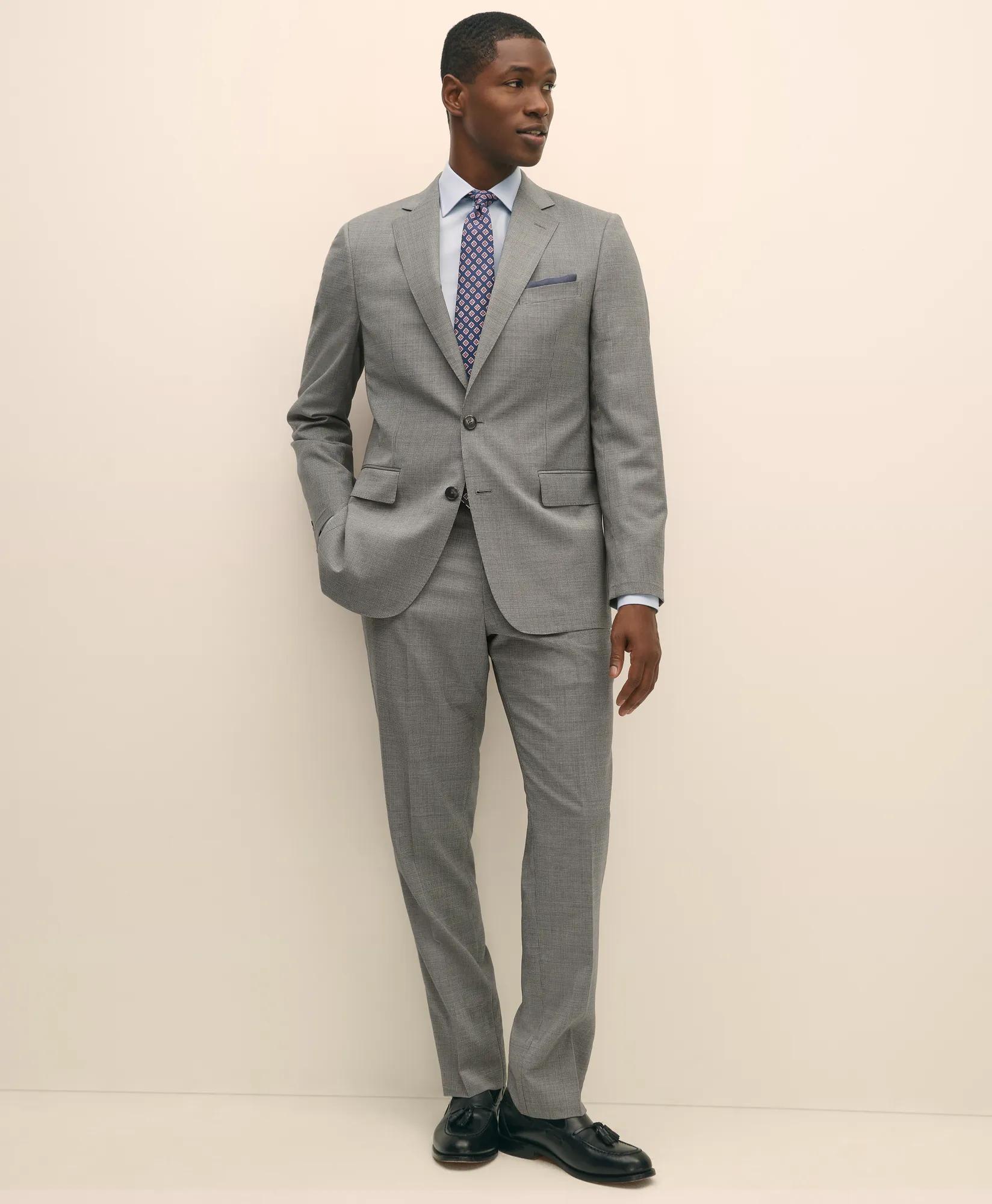Classic Fit Wool Mini Houndstooth 1818 Suit