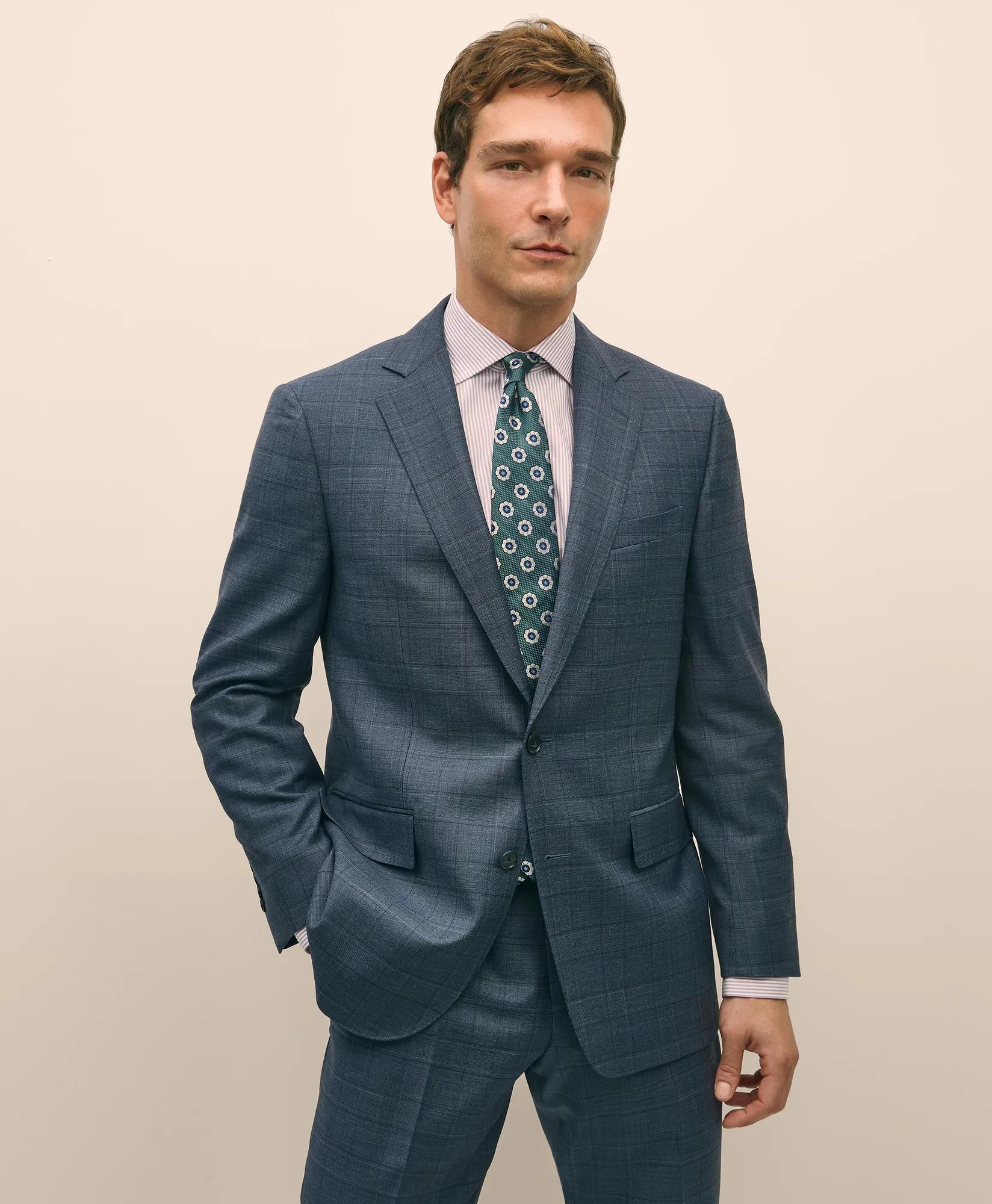 Classic Fit Wool Blue Check 1818 Suit