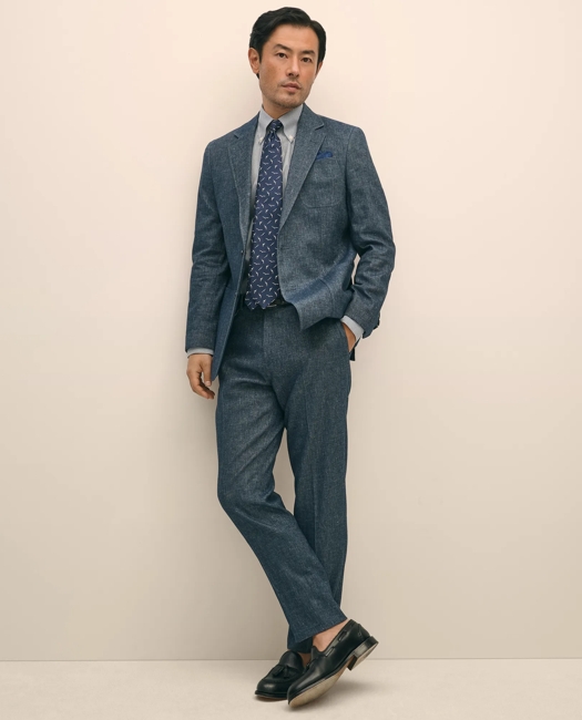 Slim Fit Twill Stretch Cotton-Linen Suit Jacket