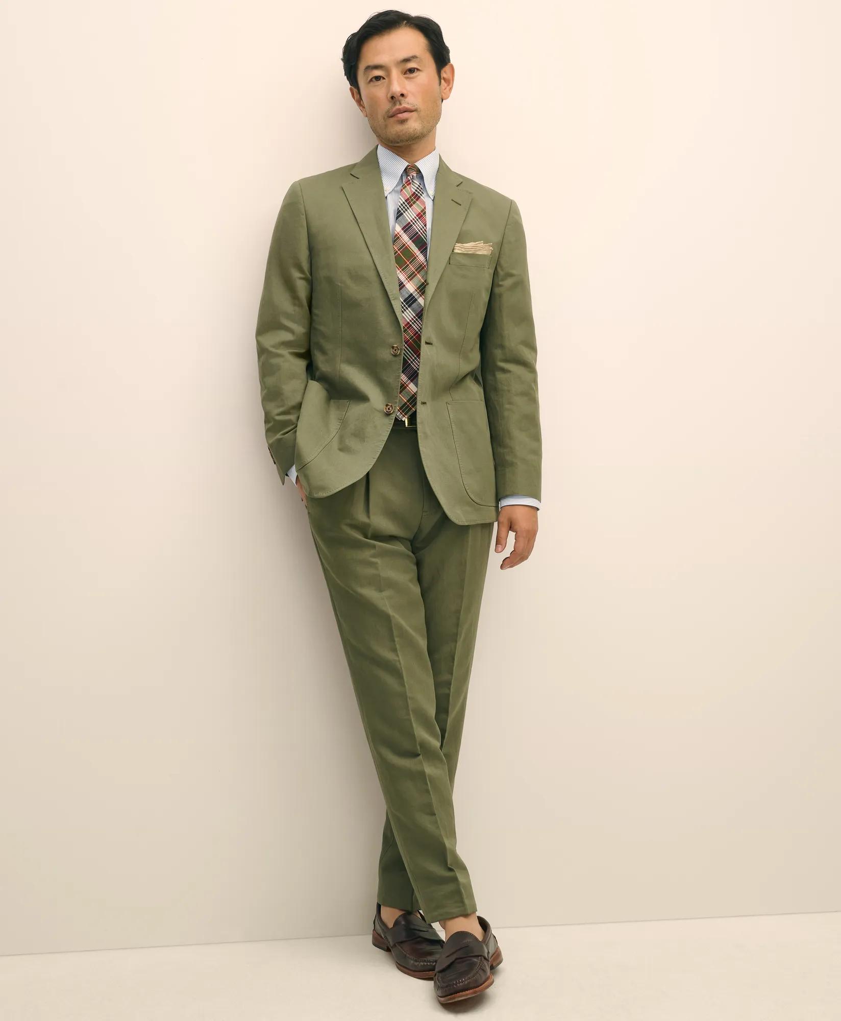 Slim Fit Fine Twill Washed Linen-Cotton Suit Jacket