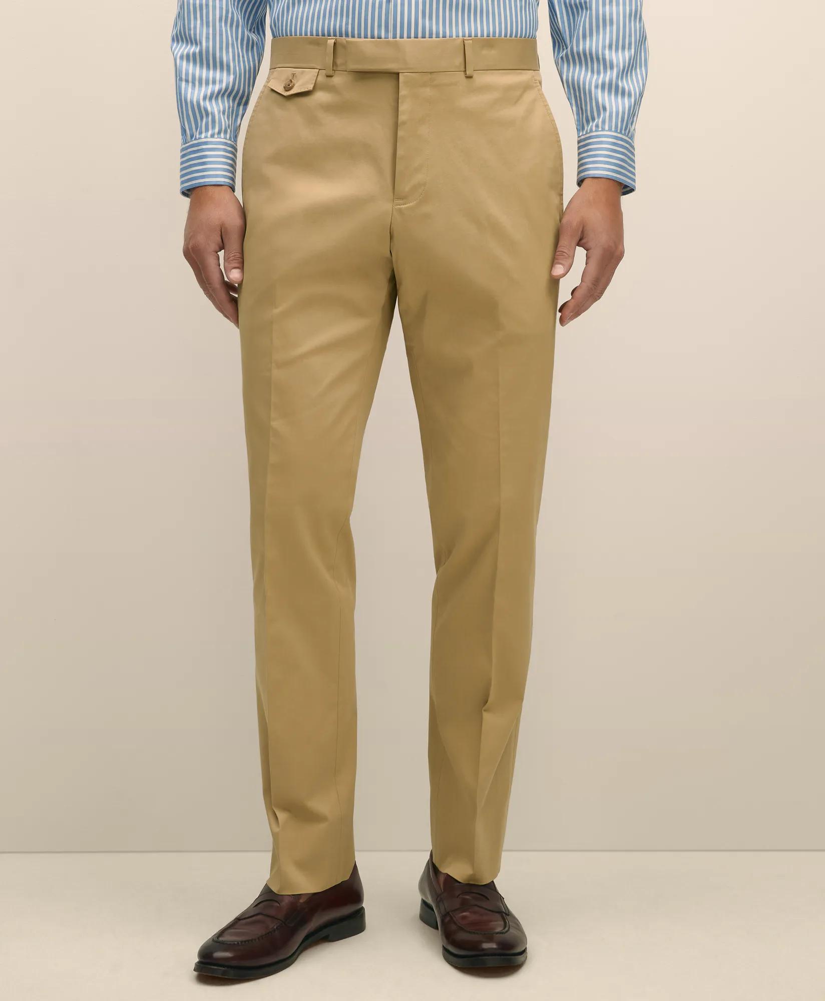 Classic Fit Stretch Cotton Twill Suit Pants