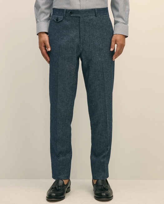 Slim Fit Twill Stretch Cotton-Linen Suit Pants