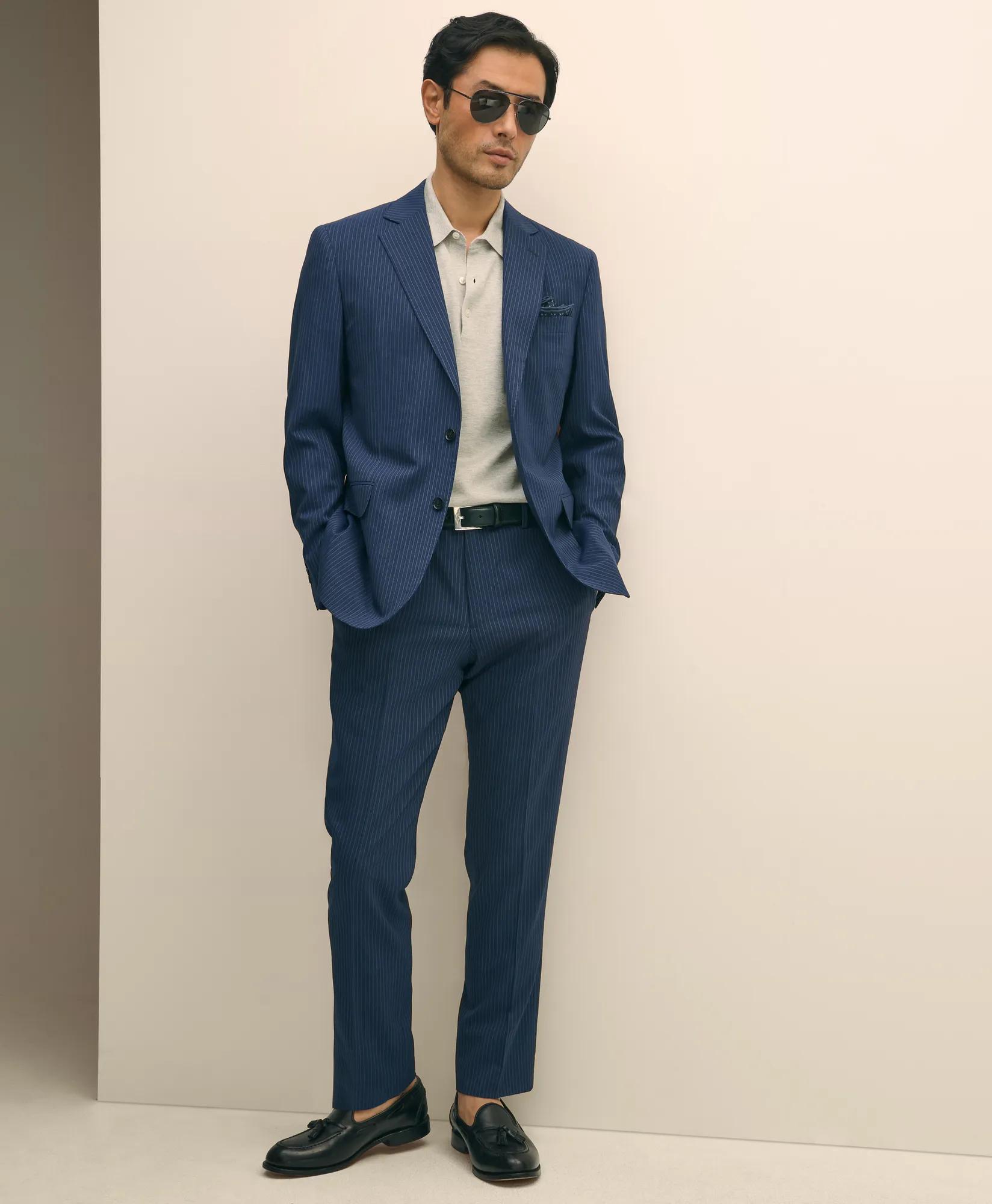 Explorer Collection Slim Fit Wool Pinstripe Suit Jacket