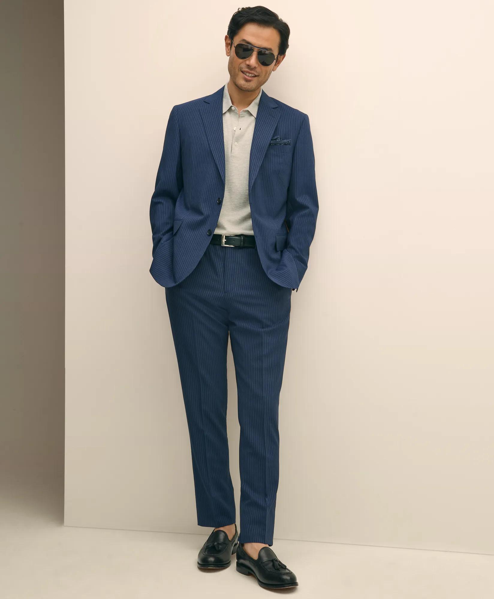 Explorer Collection Slim Fit Wool Pinstripe Suit Pants