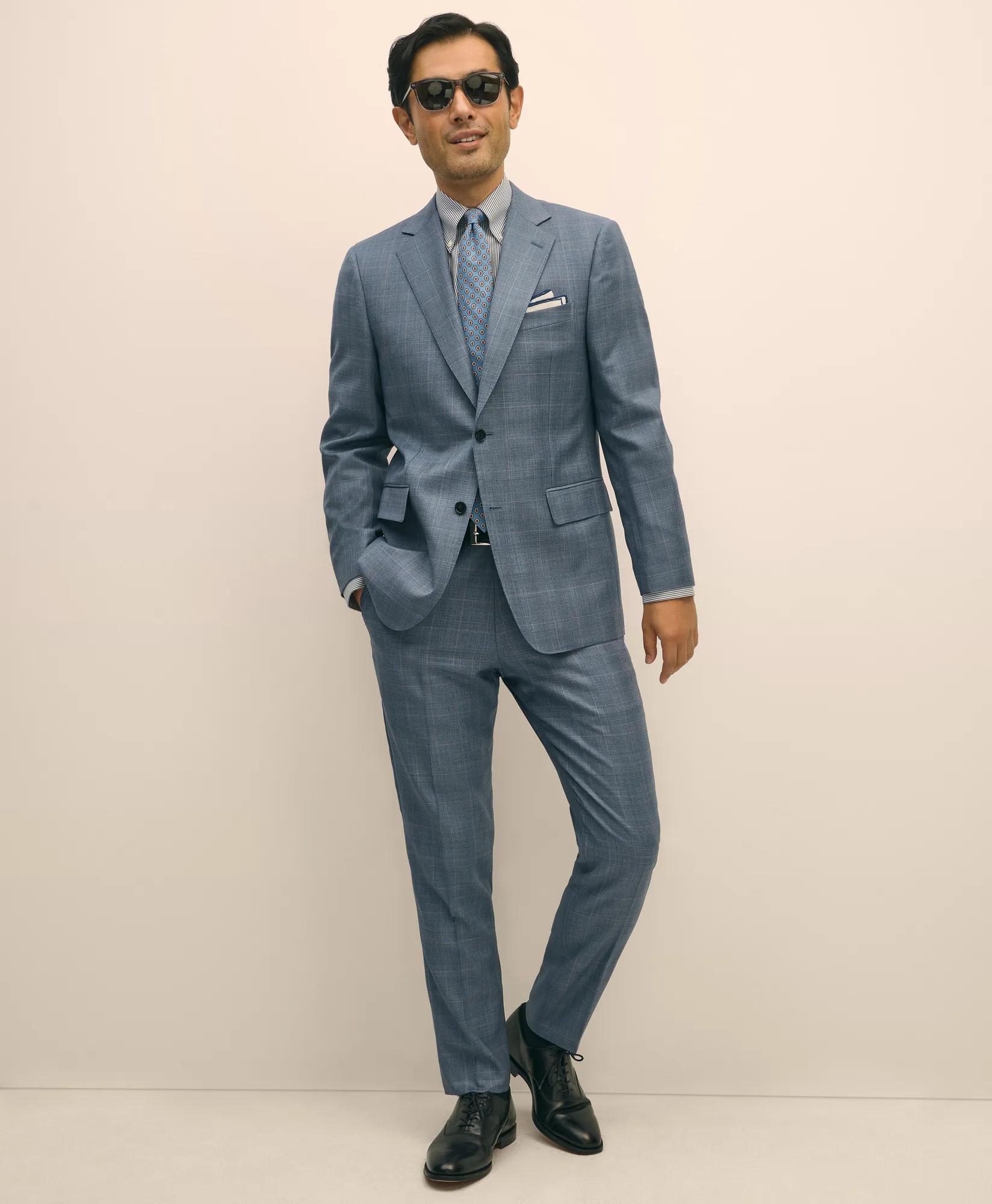 Slim Fit Wool Overcheck 1818 Suit