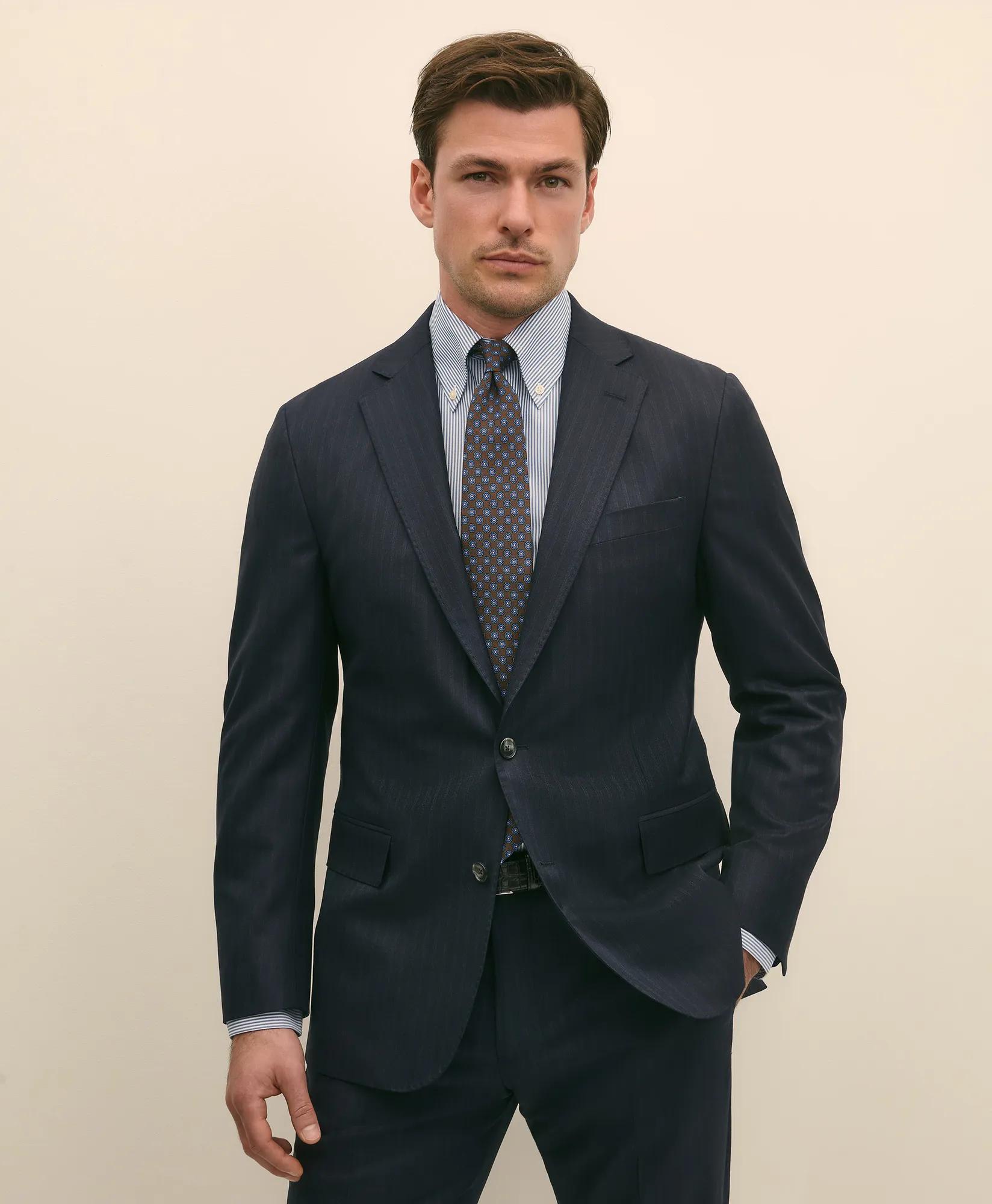 Explorer Collection Classic Fit Wool Bold Stripe Suit Jacket