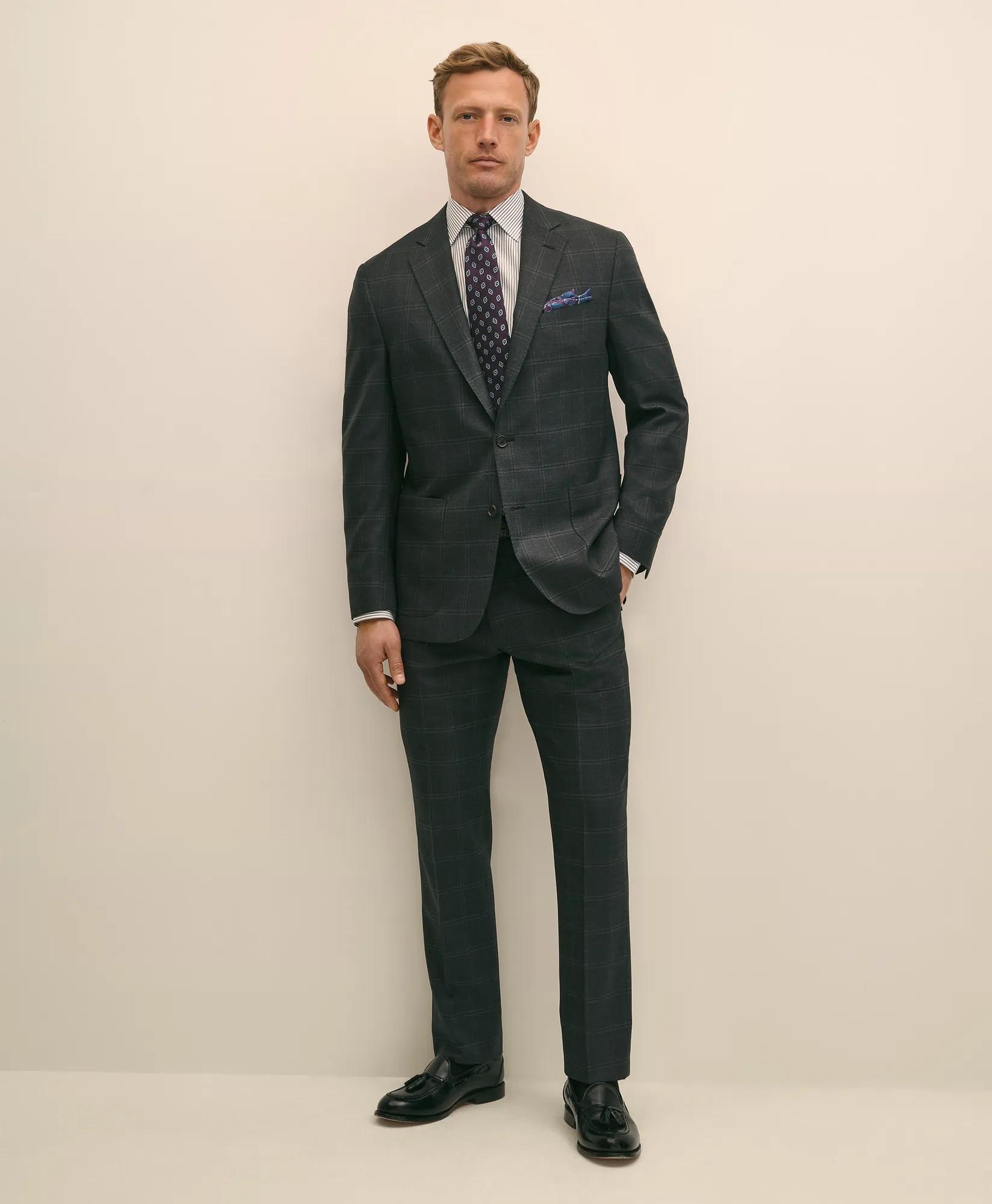 Explorer Collection Classic Fit Wool Windowpane Suit Jacket
