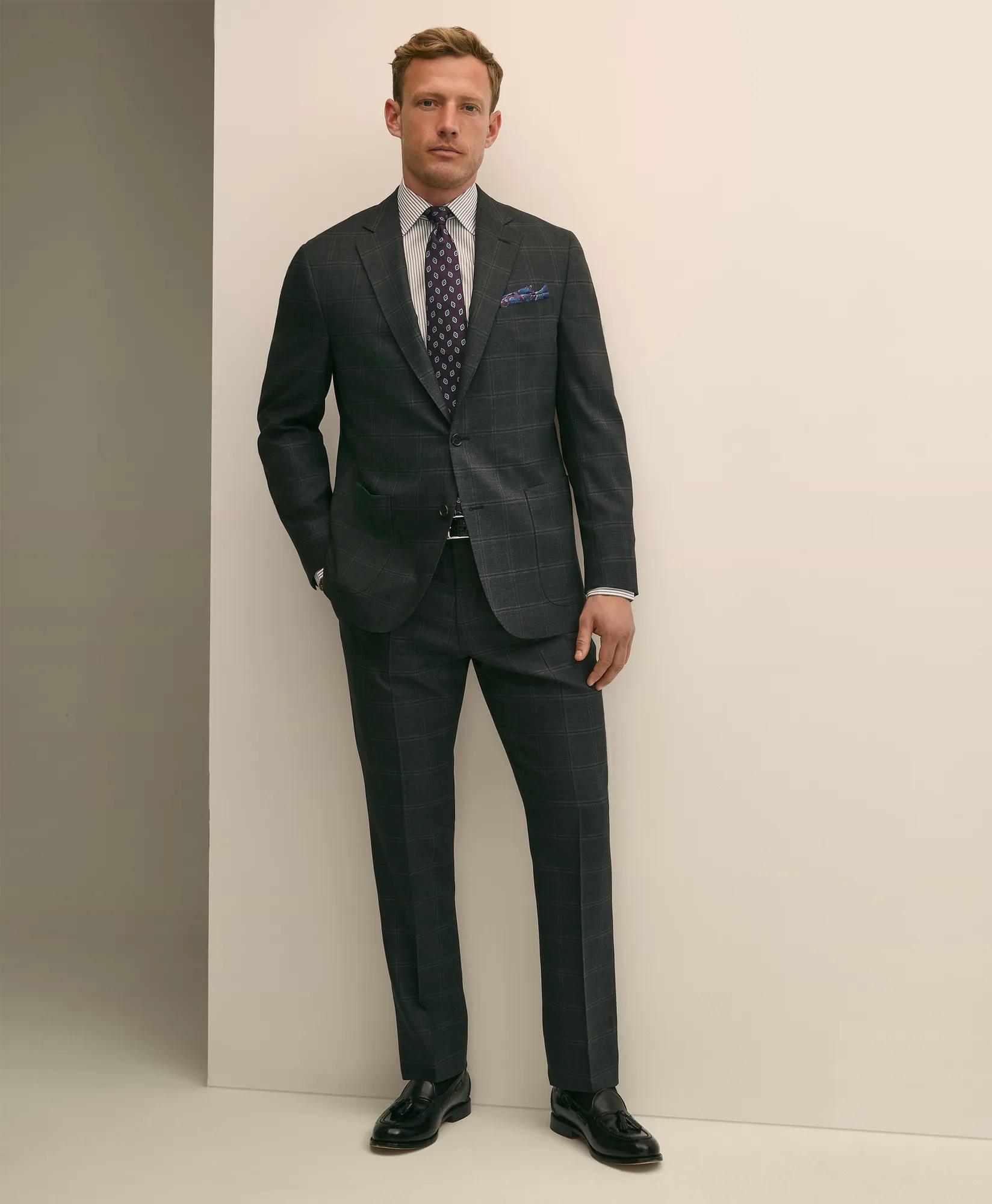 Explorer Collection Classic Fit Wool Windowpane Suit Pants