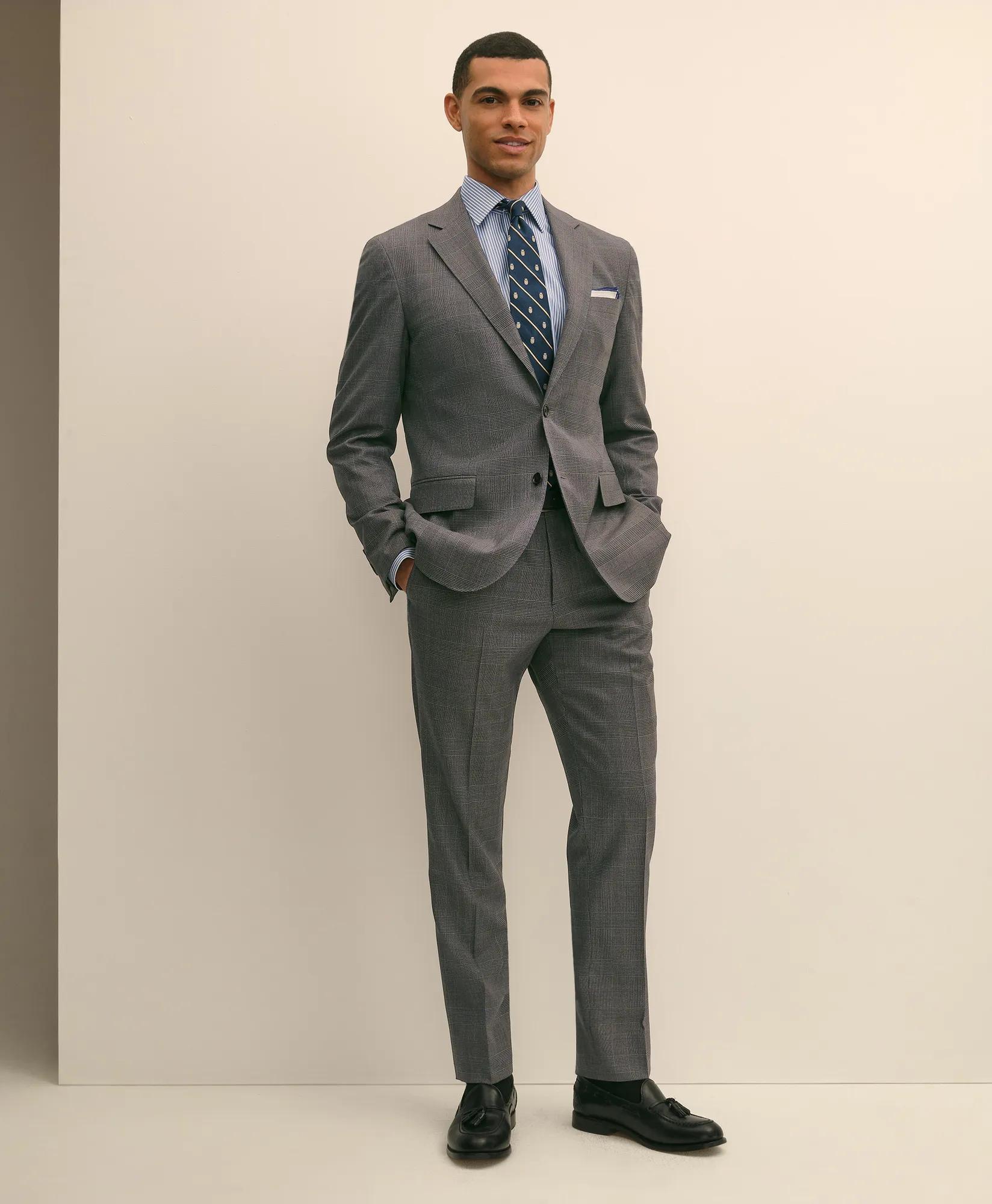 Explorer Collection Slim Fit Wool Overcheck Suit Pants