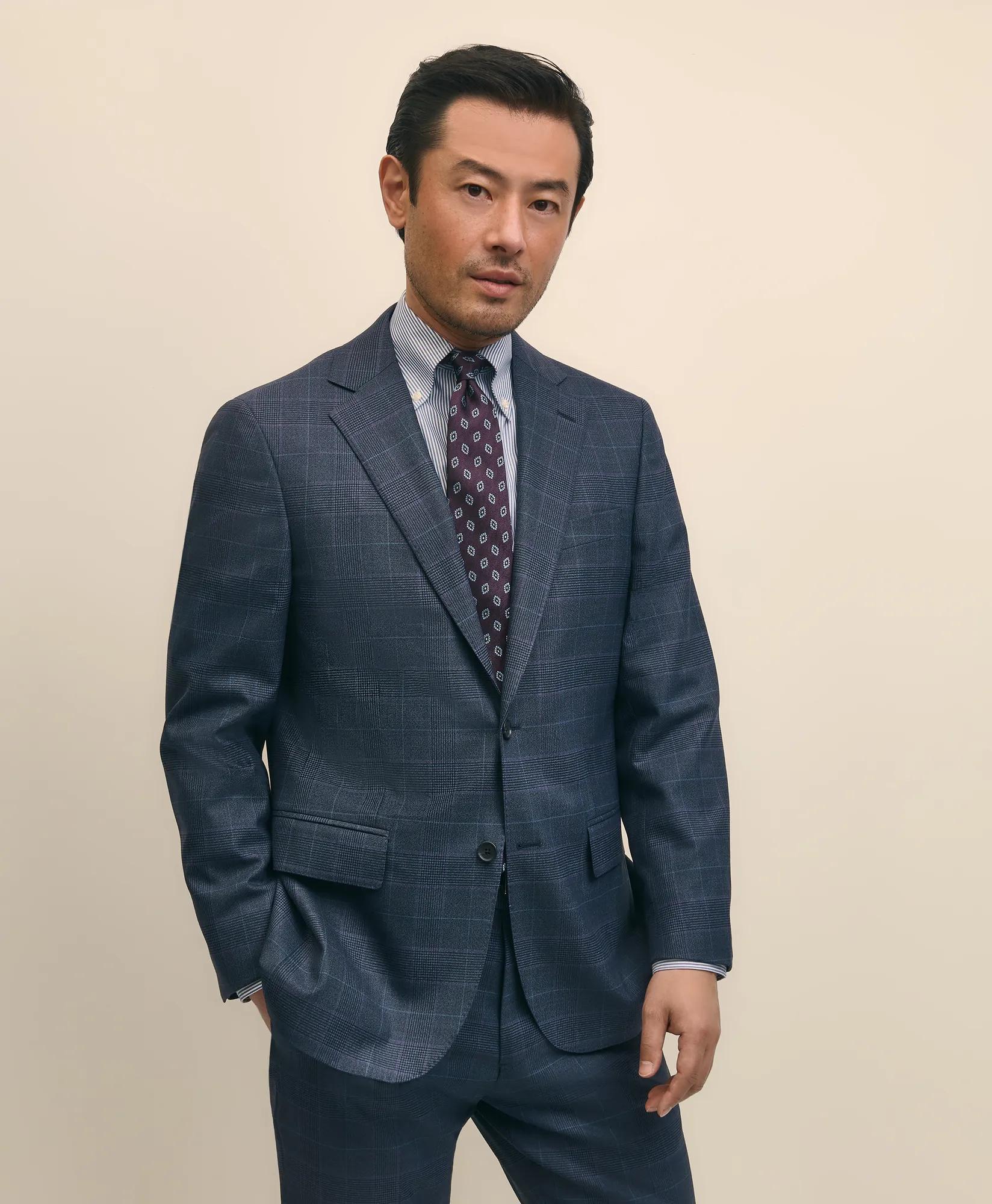 Explorer Collection Slim Fit Wool Overcheck Suit Pants