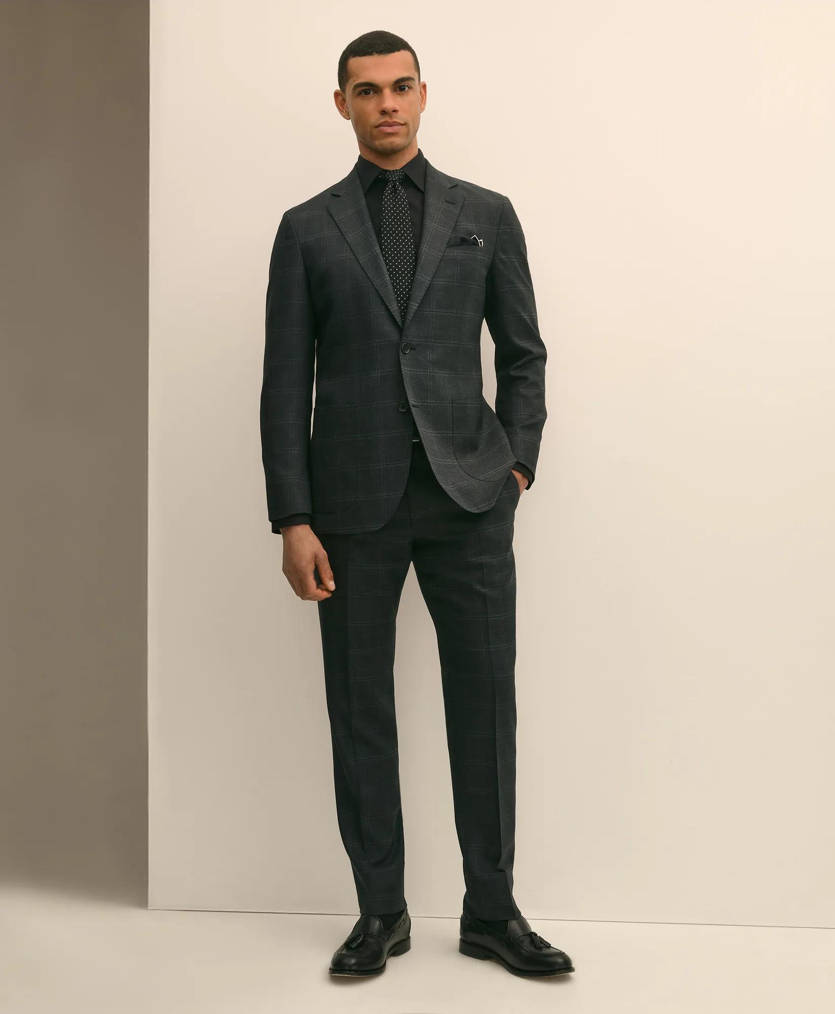Explorer Collection Slim Fit Wool Windowpane Suit Pants
