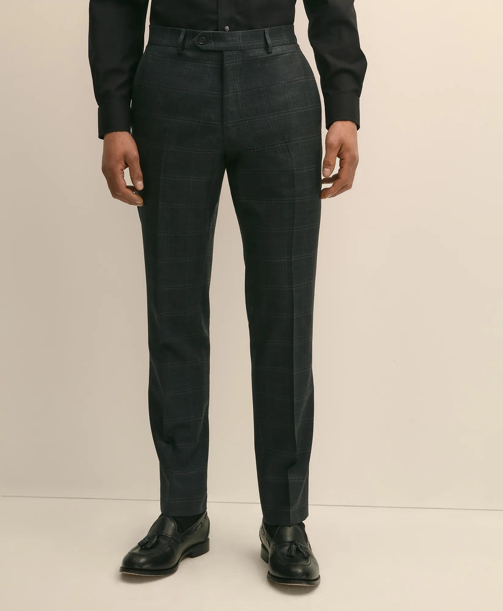 Explorer Collection Slim Fit Wool Windowpane Suit Pants