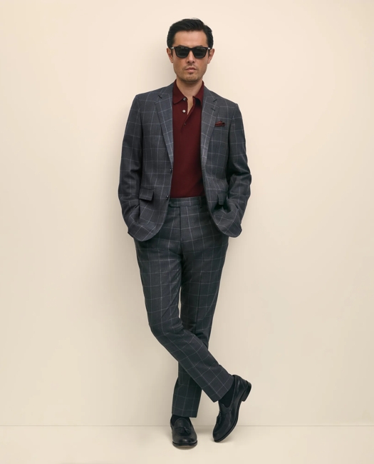 Slim Fit Wool Windowpane 1818 Suit