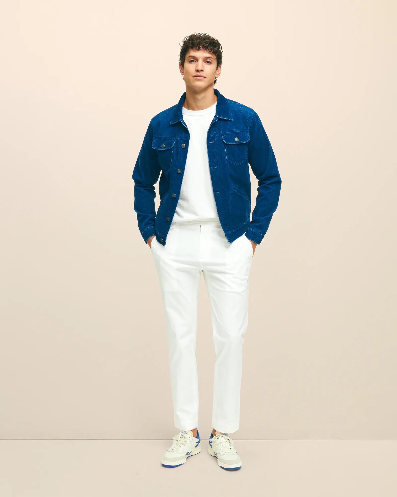 Medium Wale Corduroy Indigo Trucker Jacket - Indigo