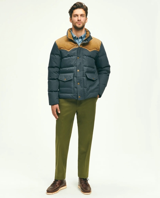 Down Denim Puffer Coat