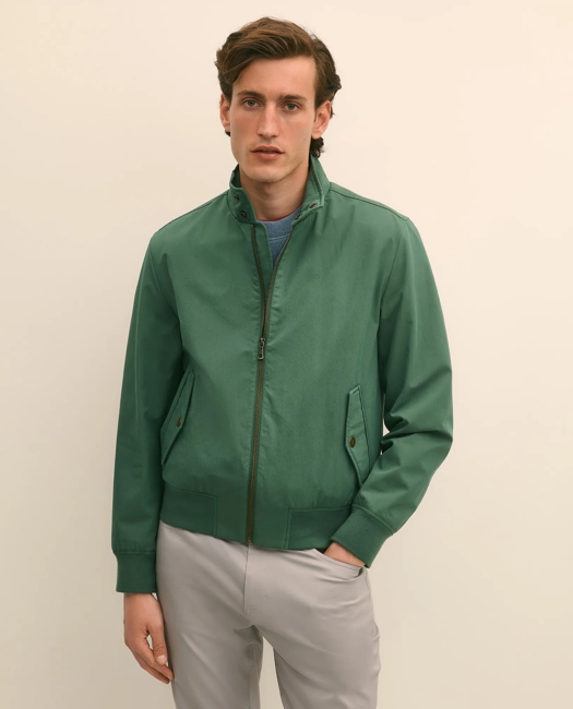 Bomber Jacket in Cotton Blend - Dark Green