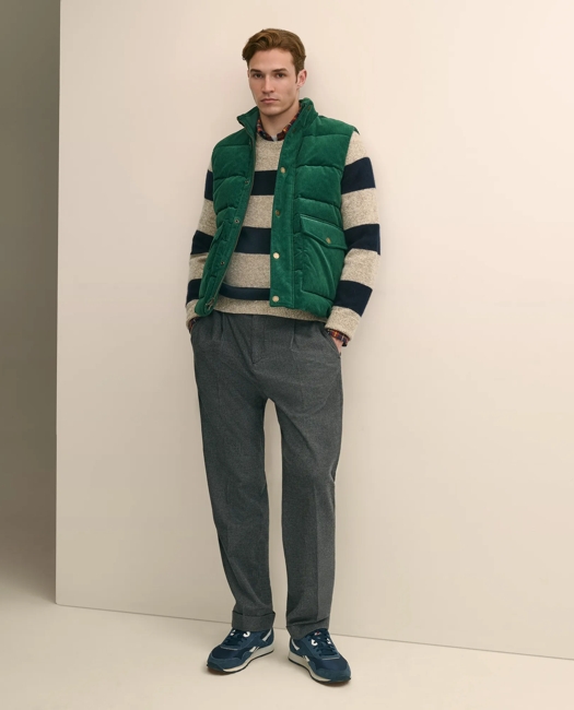 Cotton Blend Wide-Wale Puffer Vest