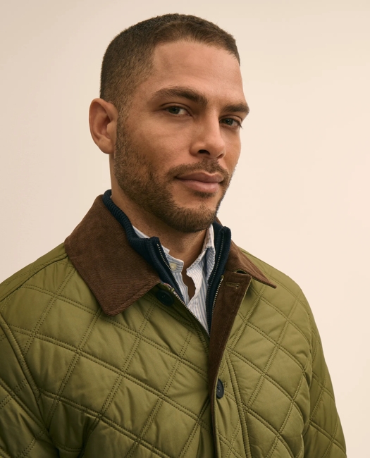 Diamond-Quilted Walking Coat