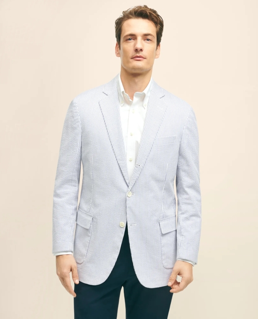 Classic Fit Stretch Cotton Seersucker Sport Coat