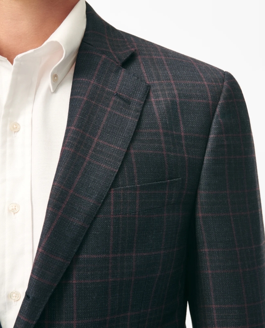 Traditional Fit Checked Sport Coat in Hopsack Wool