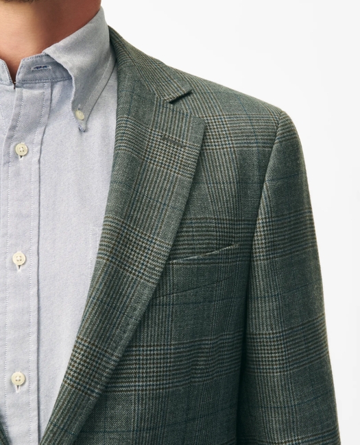 Traditional Fit Checked Sport Coat in Hopsack Wool