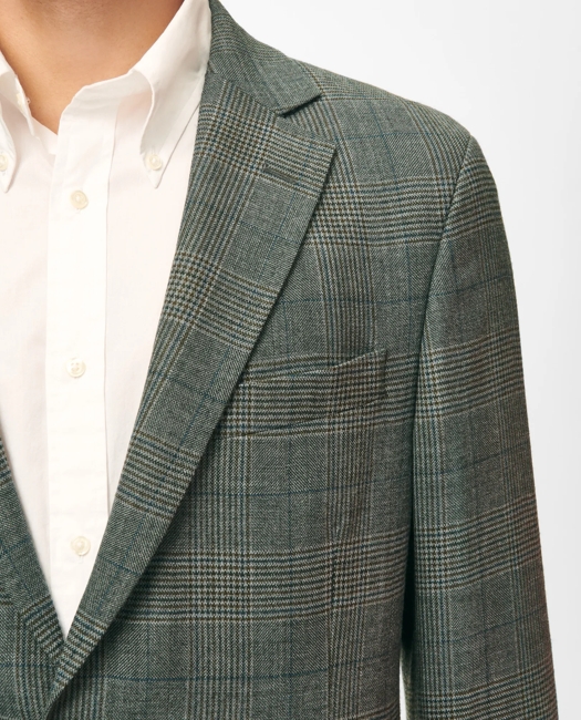Slim Fit Checked Sport Coat in Hopsack Wool