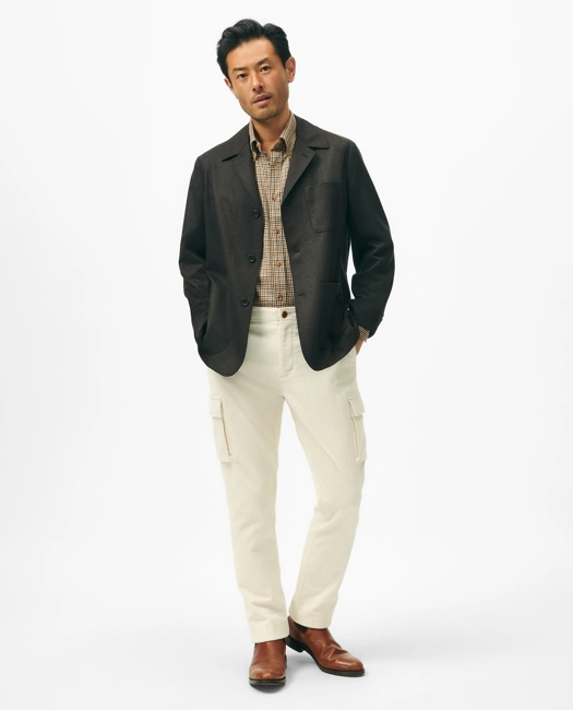 Tailored Shirt Jacket in Wool Flannel