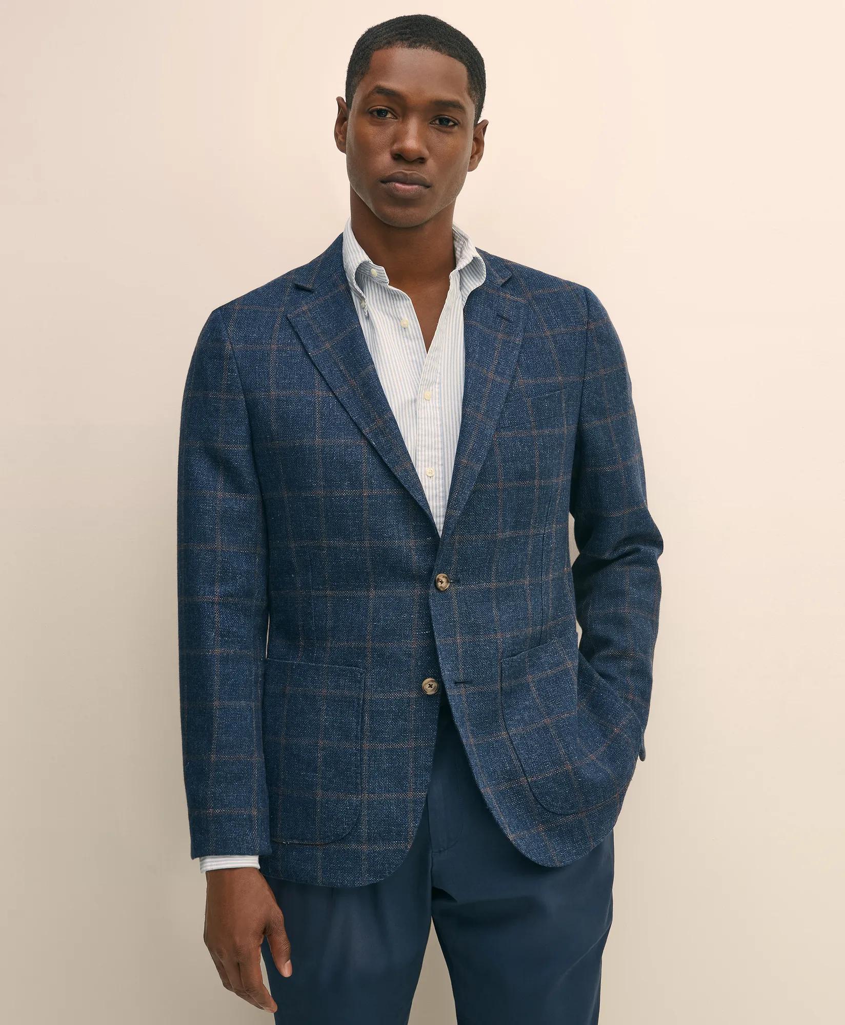 Classic Fit Wool-Linen Hopsack Sport Coat