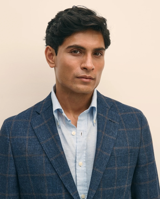 Slim Fit Wool-Linen Hopsack Sport Coat